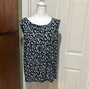 Calvin Klein Black and Purple Sleeveless Blouse Relaxed Fit